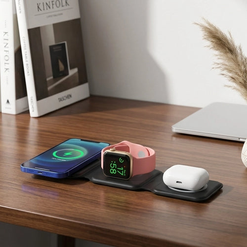 NeoPower™ Ampère - Stazione di ricarica magnetica e wireless 3 in 1