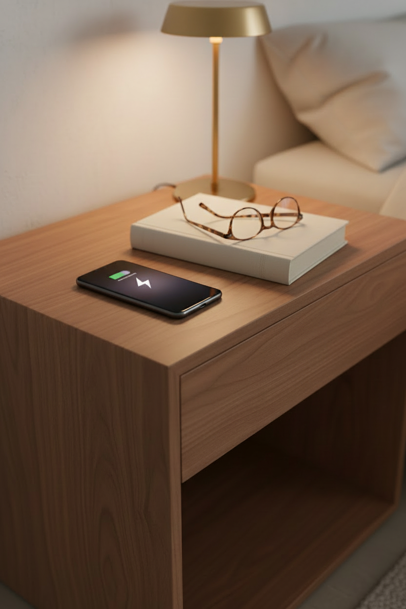 Comodino wireless charging senza base